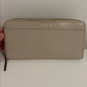 MATT & NAT faux leather full zip wallet many slots & pockets taupe beige